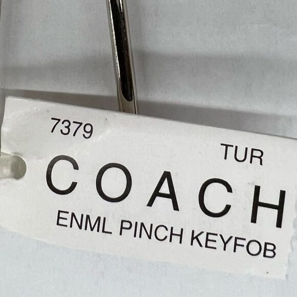 Coach Enamel Pinch Lock Keychain FOB Purse Charm in Blue LAST - Picture 3 of 3